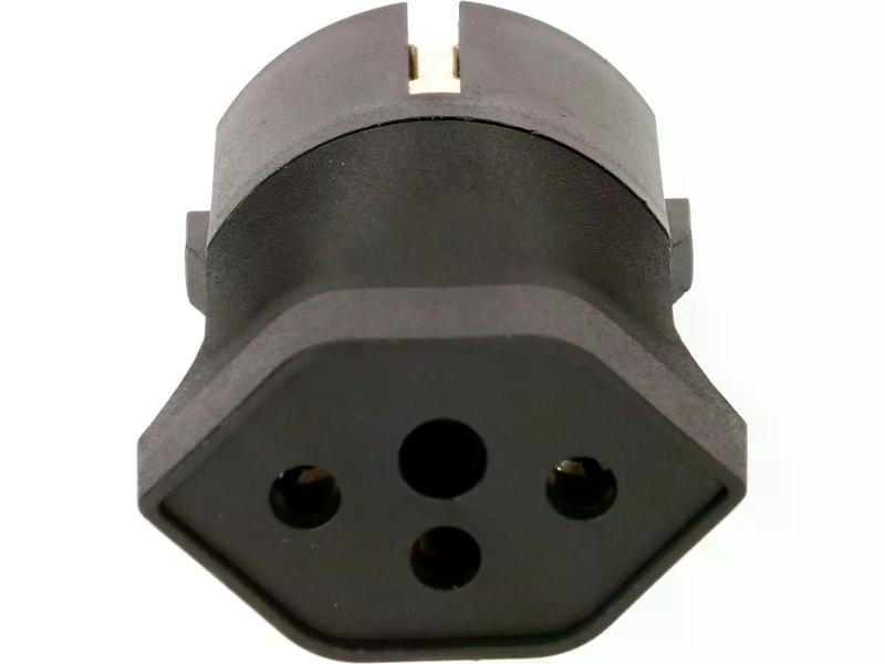 Max Hauri Fixadapter Schuko auf T13, Schwarz