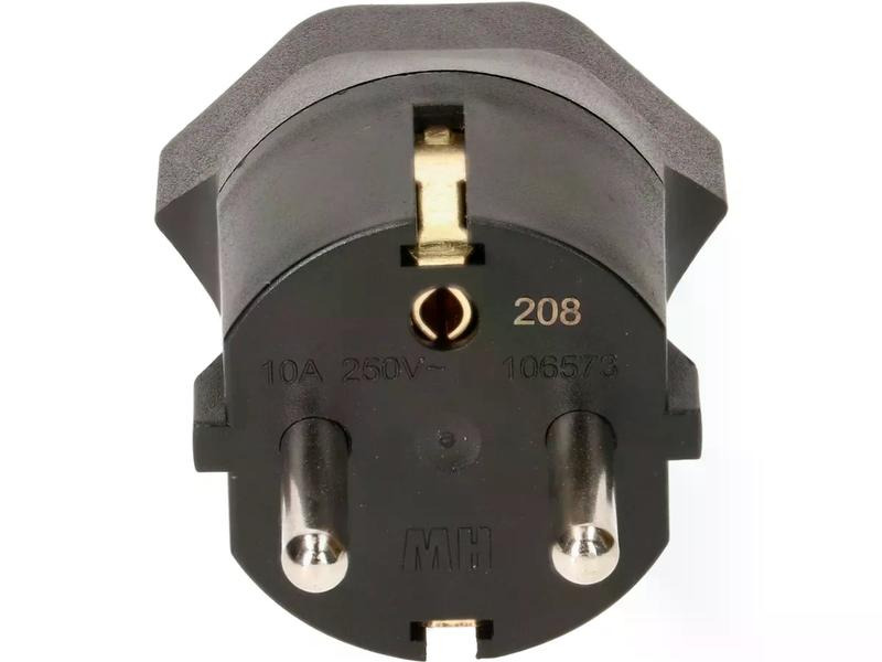 Max Hauri Fixadapter Schuko auf T13, Schwarz
