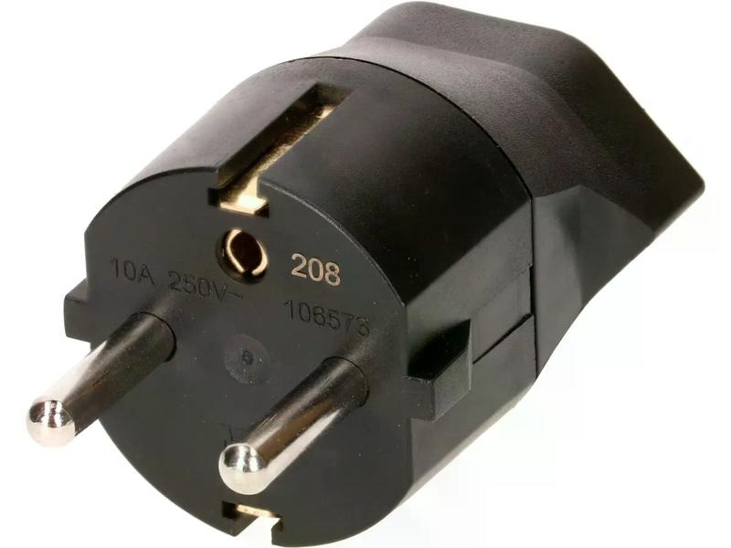 Max Hauri Fixadapter Schuko auf T13, Schwarz