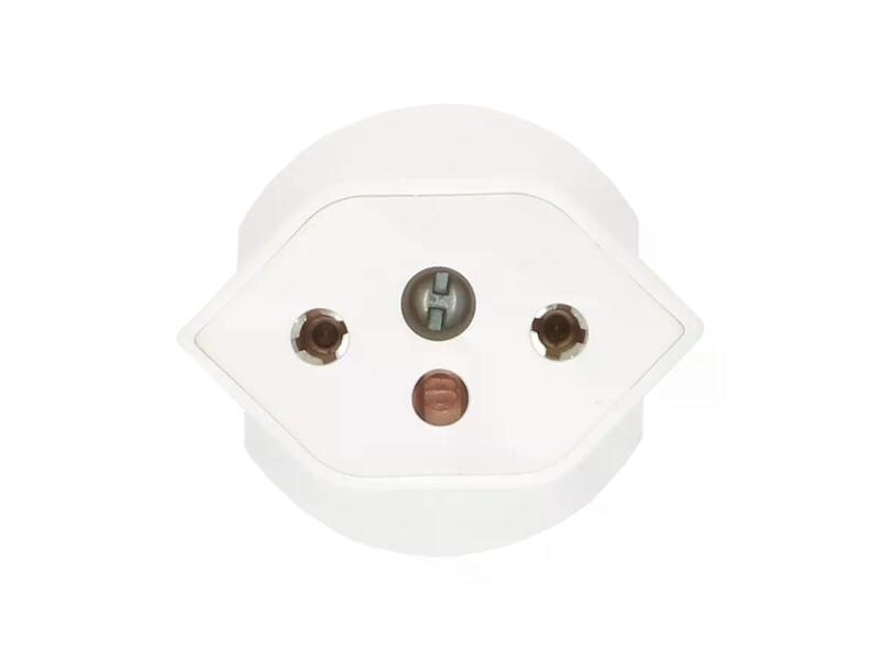 Max Hauri Fixadapter Schuko auf T13, Weiss