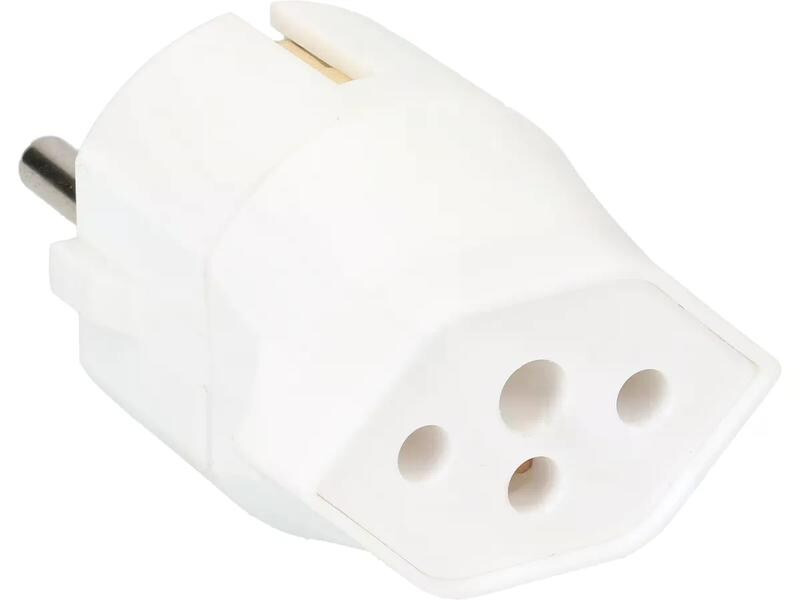 Max Hauri Fixadapter Schuko auf T13, Weiss