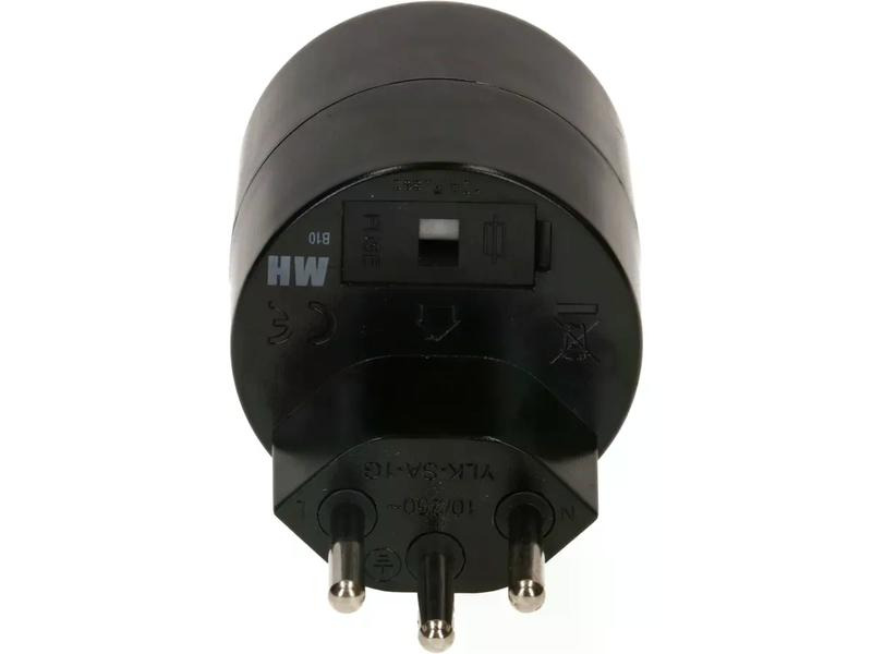 Max Hauri Reiseadapter Schuko – T12, Schwarz