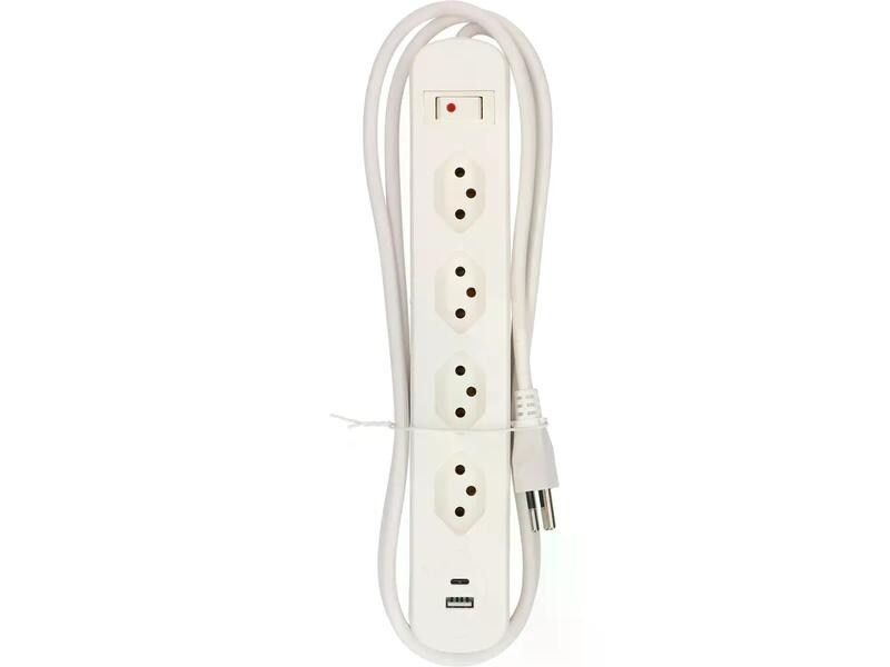 Max Hauri Steckdosenleiste Basic-Line 4x T13, USB A+C, Schalter, Ws
