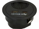 Max Hauri USB-Ladesteckdose USB A+C mit Kabeldurchführung, Schwarz