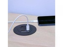 Max Hauri USB-Ladesteckdose USB A+C mit Kabeldurchführung, Schwarz