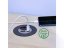 Max Hauri USB-Ladesteckdose USB A+C mit Kabeldurchführung, Silber