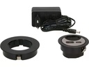 Max Hauri USB-Ladesteckdose USB A+C mit Kabeldurchführung, Silber