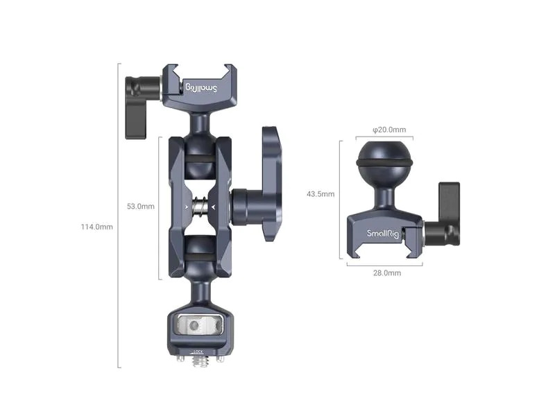 Smallrig Magic Arm with Dual Ball Heads (1/4-20 + NATO Clamp)