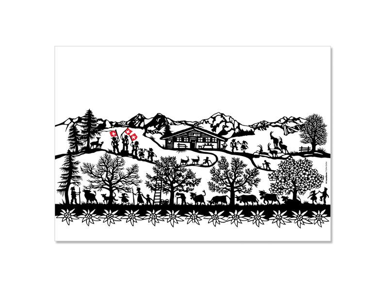 Trendform Tischset Swiss Tradition 1, 29.7 cm x 0.42 m, Schwarz/Weiss
