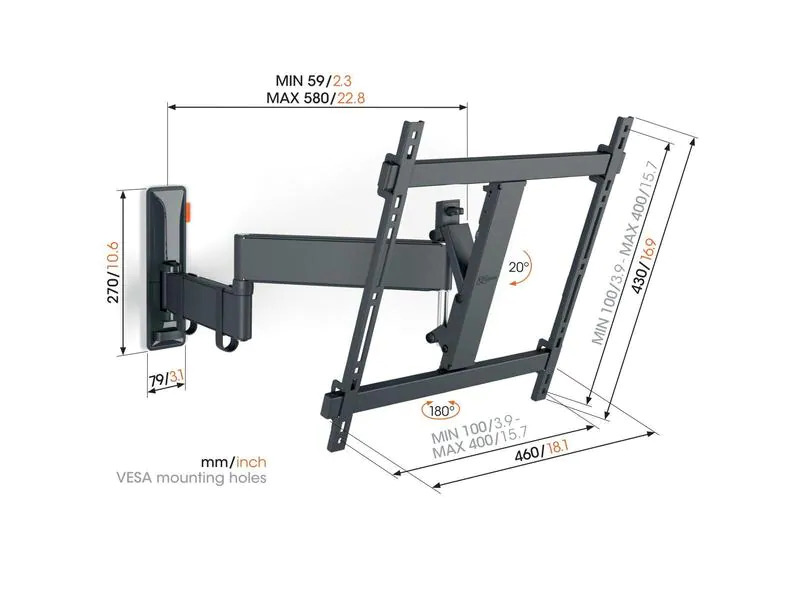 Vogel's Wandhalterung TVM 3445 Schwarz