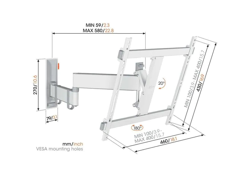 Vogel's Wandhalterung TVM 3445 Weiss