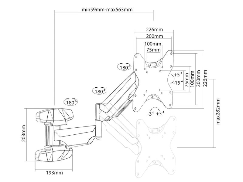 Neomounts by NewStar Wandhalterung WL70-550BL12 Schwarz
