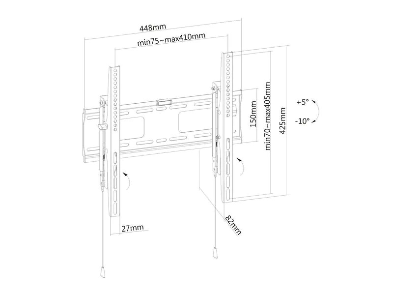 PureMounts Wandhalterung PM-BTL400 PureMounts, Schwarz