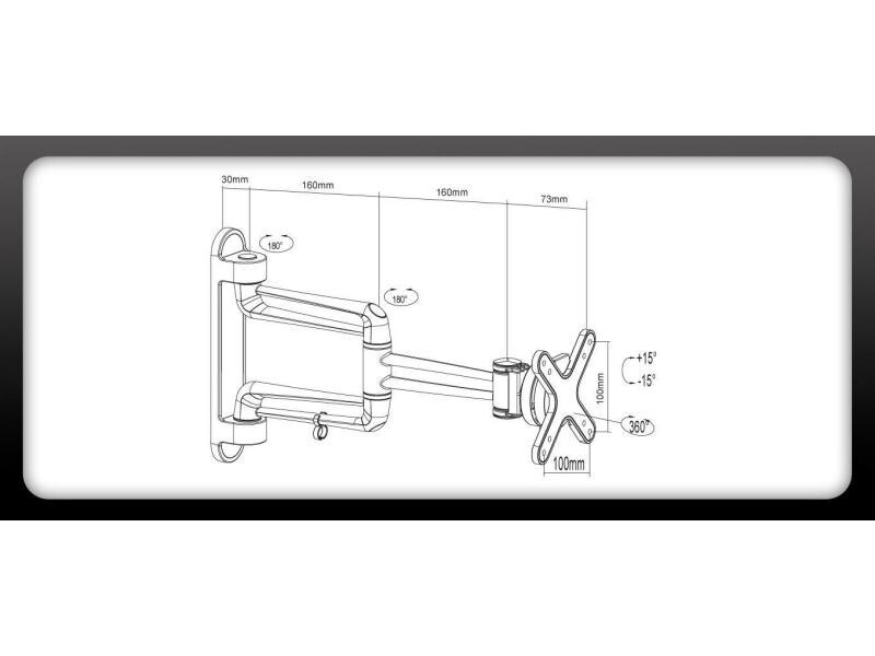PureMounts Wandhalterung PM-STYLE-23C Schwarz/Silber