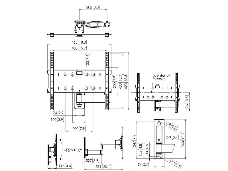 Vogel's Wandhalterung PFW3040 Schwarz