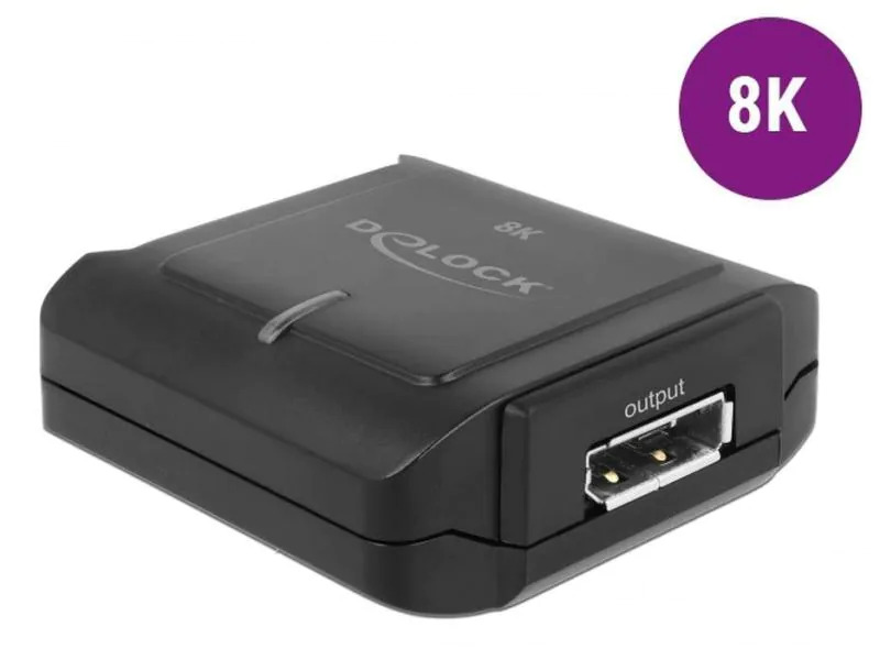 Delock DisplayPort 1.4 Repeater 8K 30 Hz Kaskadierbar, schwarz