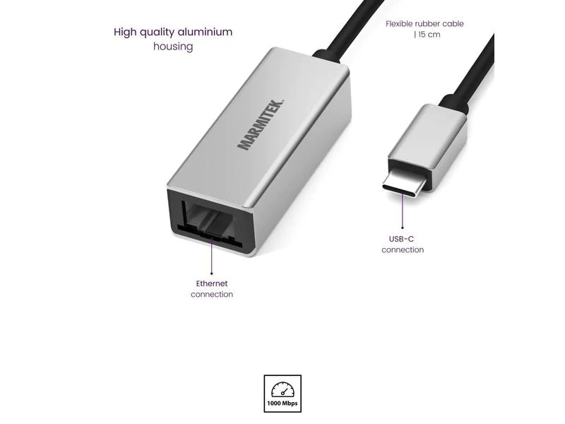 Marmitek Adapter Connect USB-C &gt; Ethernet