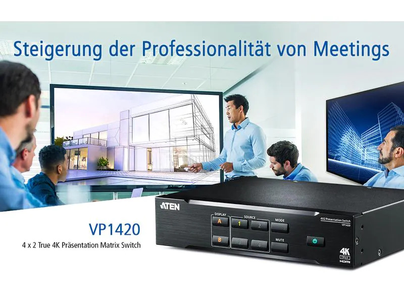 Aten Matrix Switcher VP1420 4 x 2 True 4K HDMI