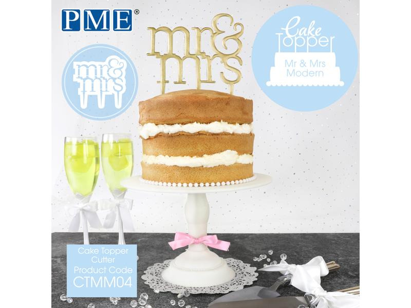 PME Kuchen-Topper Mr. &amp; Mrs. Modern 1 Stück, Weiss