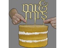 PME Kuchen-Topper Mr. &amp; Mrs. Modern 1 Stück, Weiss