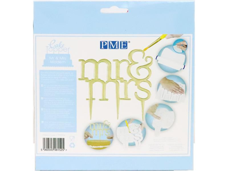 PME Kuchen-Topper Mr. &amp; Mrs. Modern 1 Stück, Weiss
