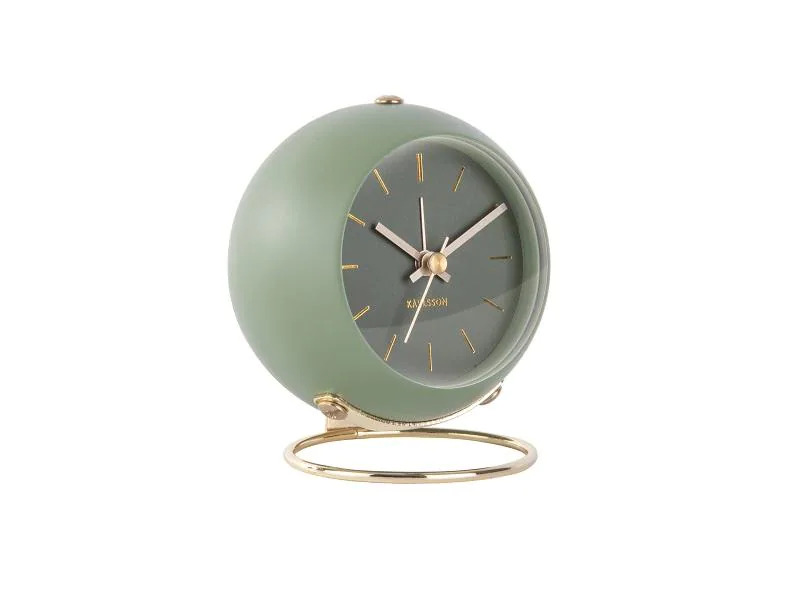 KARLSSON Klassischer Wecker Globe Grün