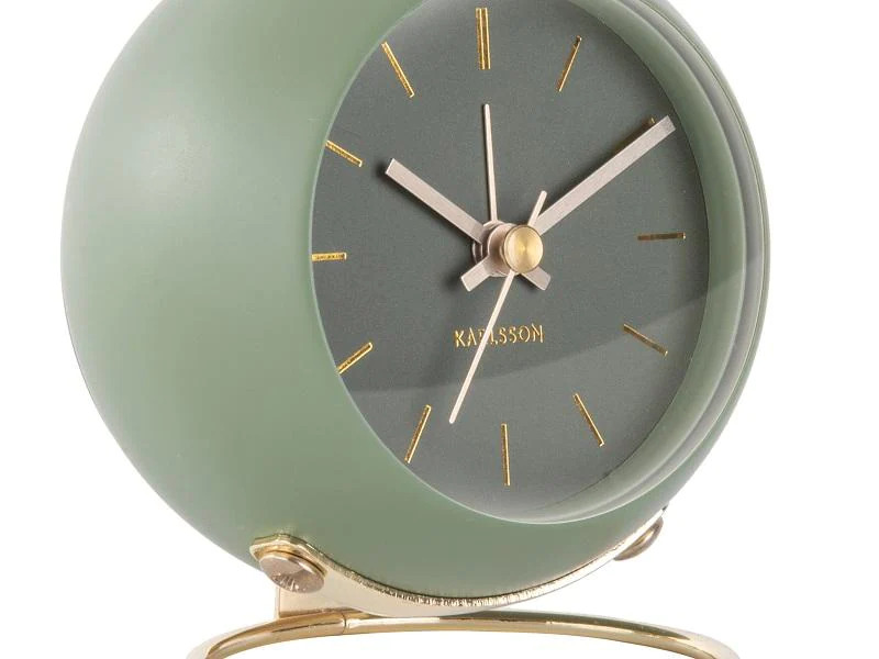 KARLSSON Klassischer Wecker Globe Grün