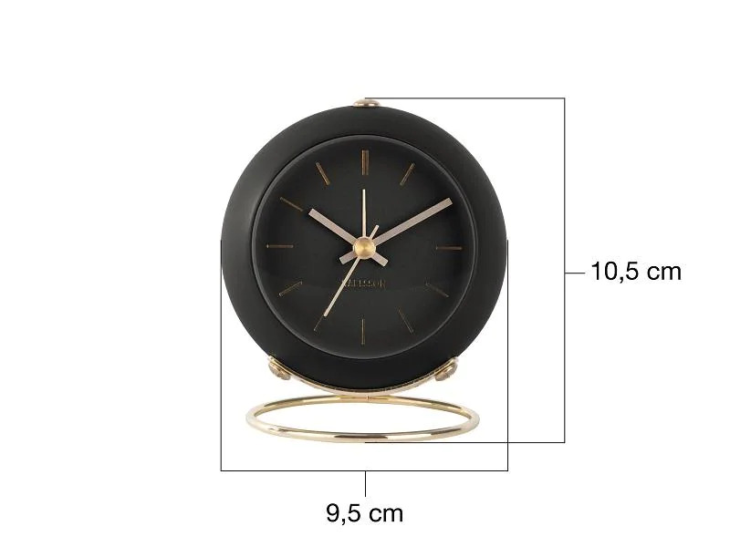 KARLSSON Klassischer Wecker Globe Schwarz