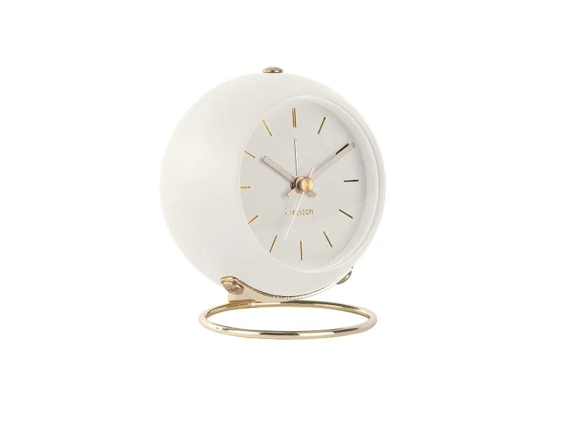 KARLSSON Klassischer Wecker Globe Weiss
