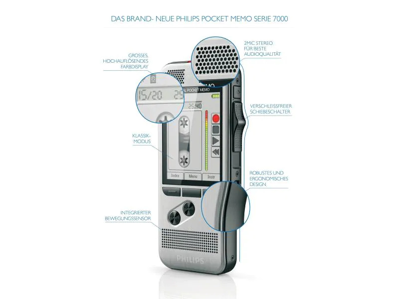 Philips Diktiergerät Digital Pocket Memo DPM7200
