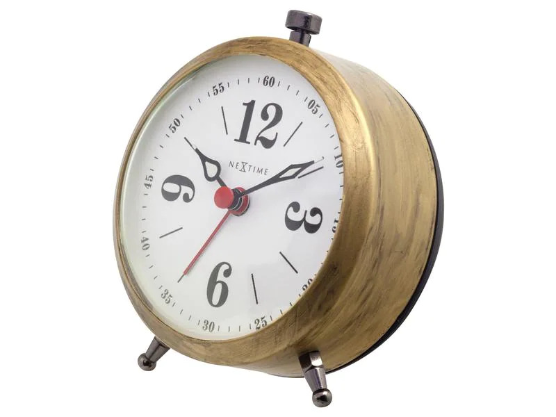 NeXtime Klassischer Wecker Harvey Weiss/Gold