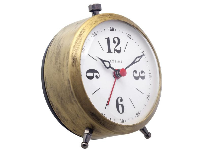 NeXtime Klassischer Wecker Harvey Weiss/Gold