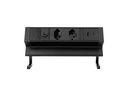 STEFFEN Tischsteckdosenleiste ALU DESK 2x T13, USB-A+C, Schwarz