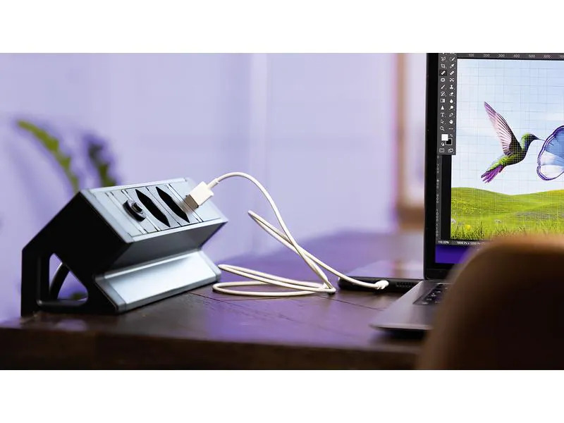 STEFFEN Tischsteckdosenleiste ALU DESK 2x T13, USB-A+C, Schwarz