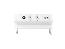 STEFFEN Tischsteckdosenleiste ALU DESK 2x T13, USB-A+C, Weiss