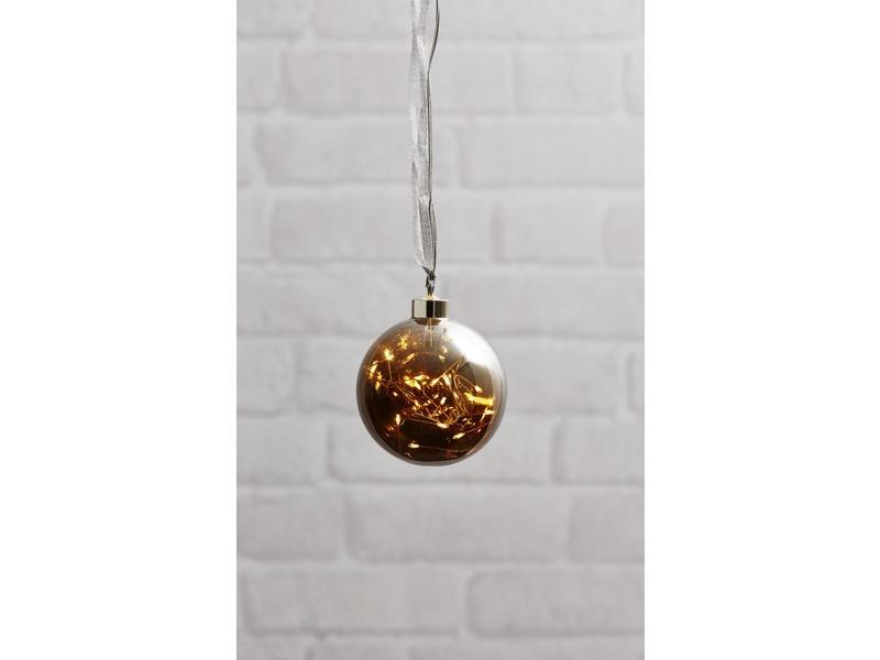 Star Trading Weihnachtskugel Glow, 15 LED, Ø 10 cm, Anthrazit
