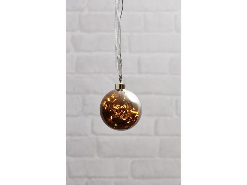 Star Trading Weihnachtskugel Glow, 15 LED, Ø 10 cm, Anthrazit