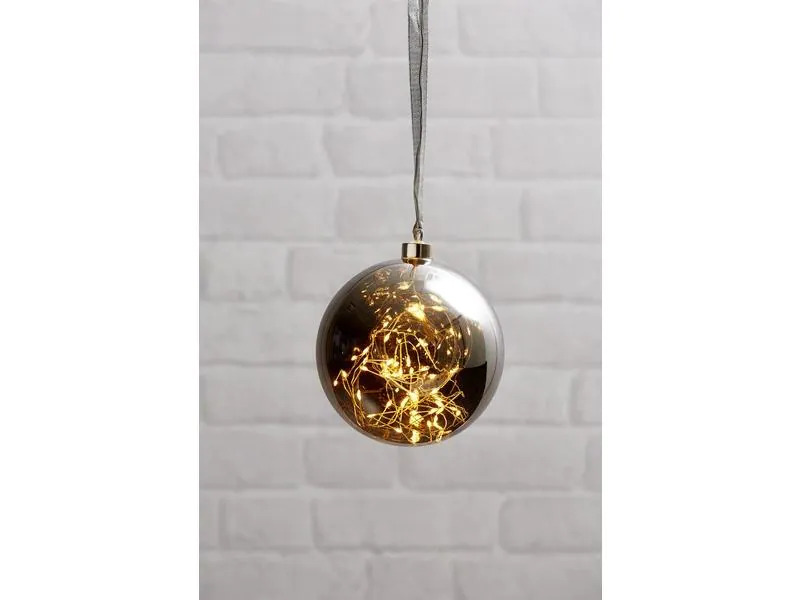 Star Trading Weihnachtskugel Glow, 40 LED, Ø 15 cm, Anthrazit