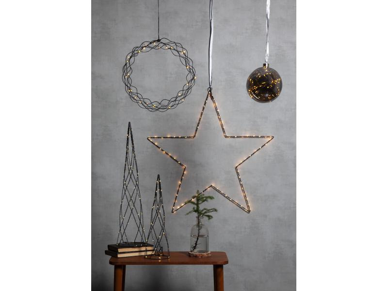 Star Trading Weihnachtskugel Glow, 40 LED, Ø 15 cm, Anthrazit