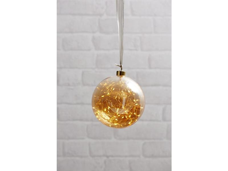 Star Trading Weihnachtskugel Glow, 40 LED, Ø 15 cm, Bernstein