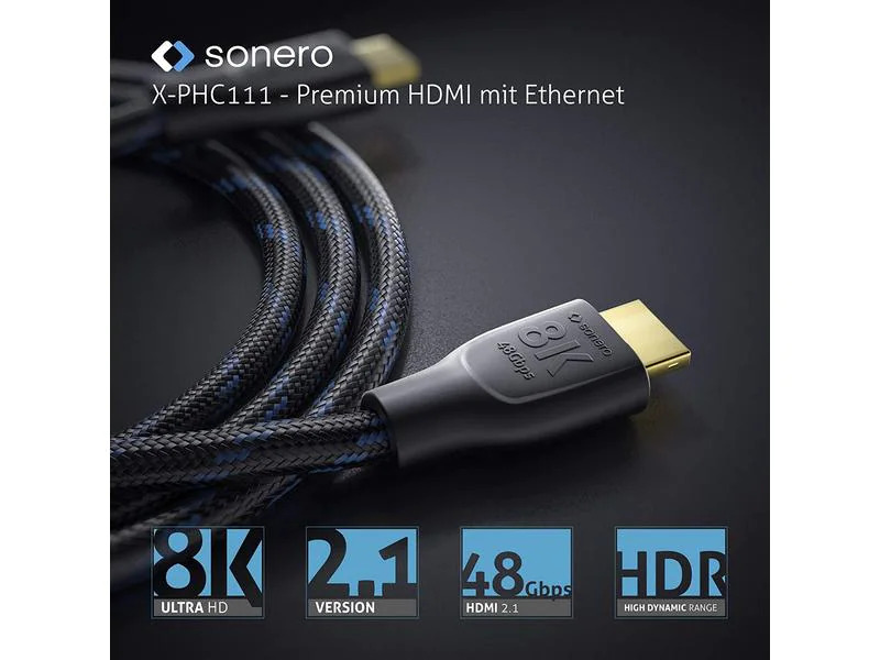 sonero Kabel Ultra High Speed HDMI 2.1 8K HDMI - HDMI, 0.5 m