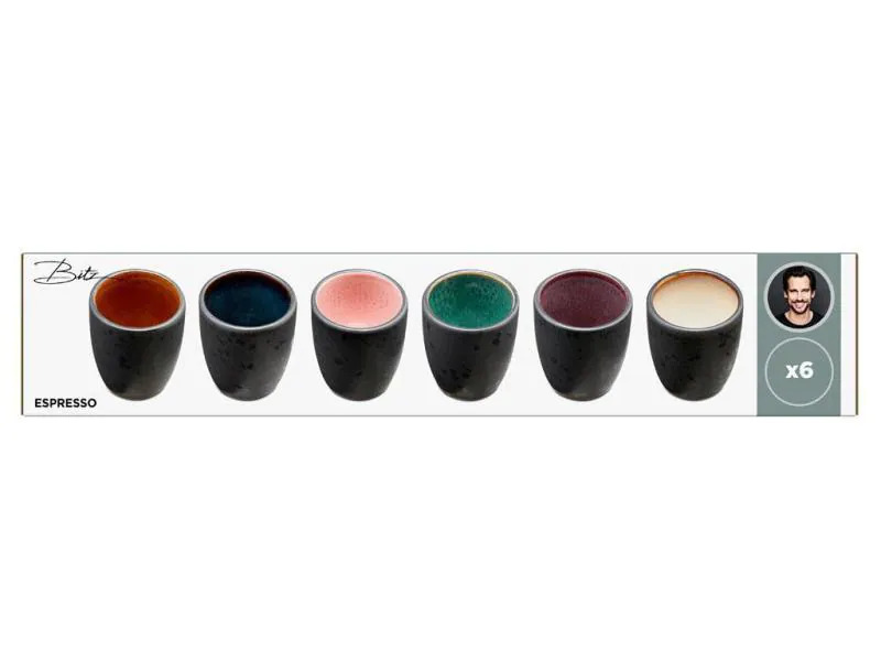 Bitz Espressotasse 0.1 l, 6 Stück, Schwarz