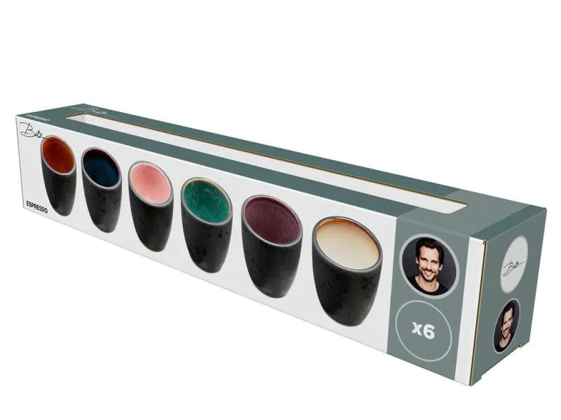 Bitz Espressotasse 0.1 l, 6 Stück, Schwarz
