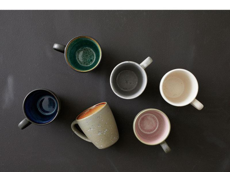 Bitz Kaffeetasse 0.19 l, 6 Stück, Blau/Schwarz