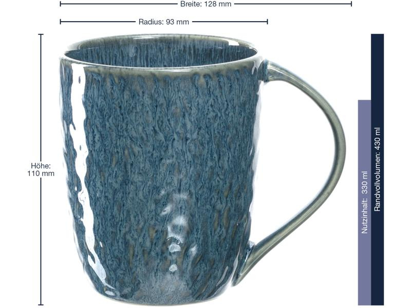 Leonardo Cappuccinotasse Matera 0.43 l, 6 Stück, Blau