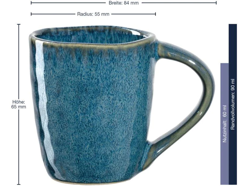 Leonardo Espressotasse Matera 0.09 l, 4 Stück, Blau