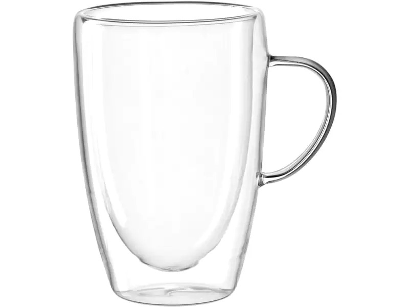Leonardo Kaffeetasse Duo 400 ml, 4 Stück, Transparent