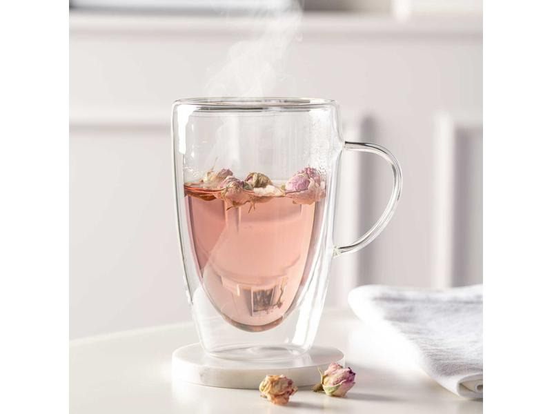 Leonardo Kaffeetasse Duo 400 ml, 4 Stück, Transparent