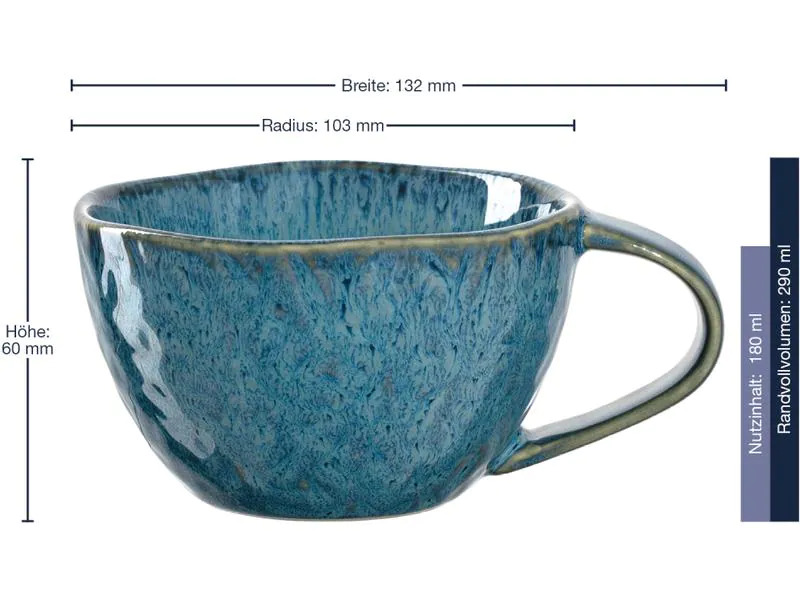 Leonardo Kaffeetasse Matera 0.29 l, 4 Stück, Blau
