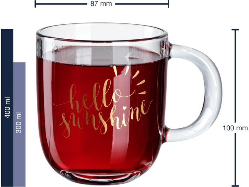 Leonardo Kaffeetasse Napoli Hello 400 ml , 1 Stück, Transparent
